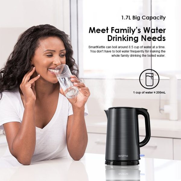 Oraimo Bouilloire Électrique SmartKettle BPA Acier inoxydable 1800W ébullition rapide Grande capacité de 1,7 L – Image 3